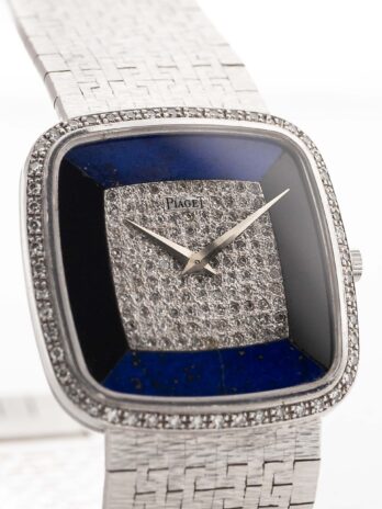 Piaget Square 9775 Lapis Onyx 18k Diamond 1970s